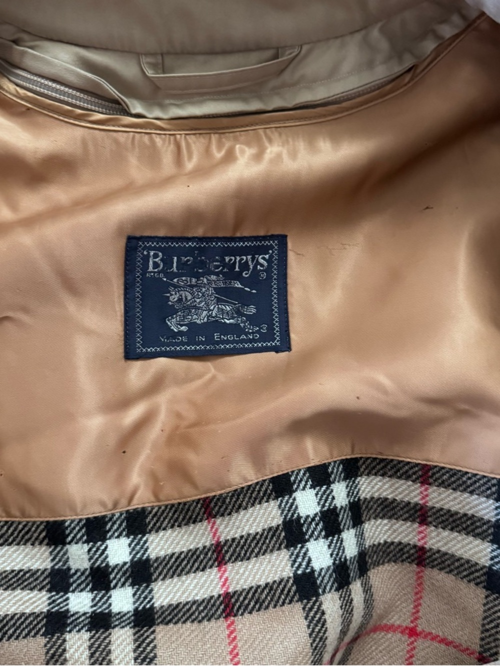 Vintage Burberry Classic Men's Khaki Trench-Style Jacket 38 REG - Picture 10 of 15